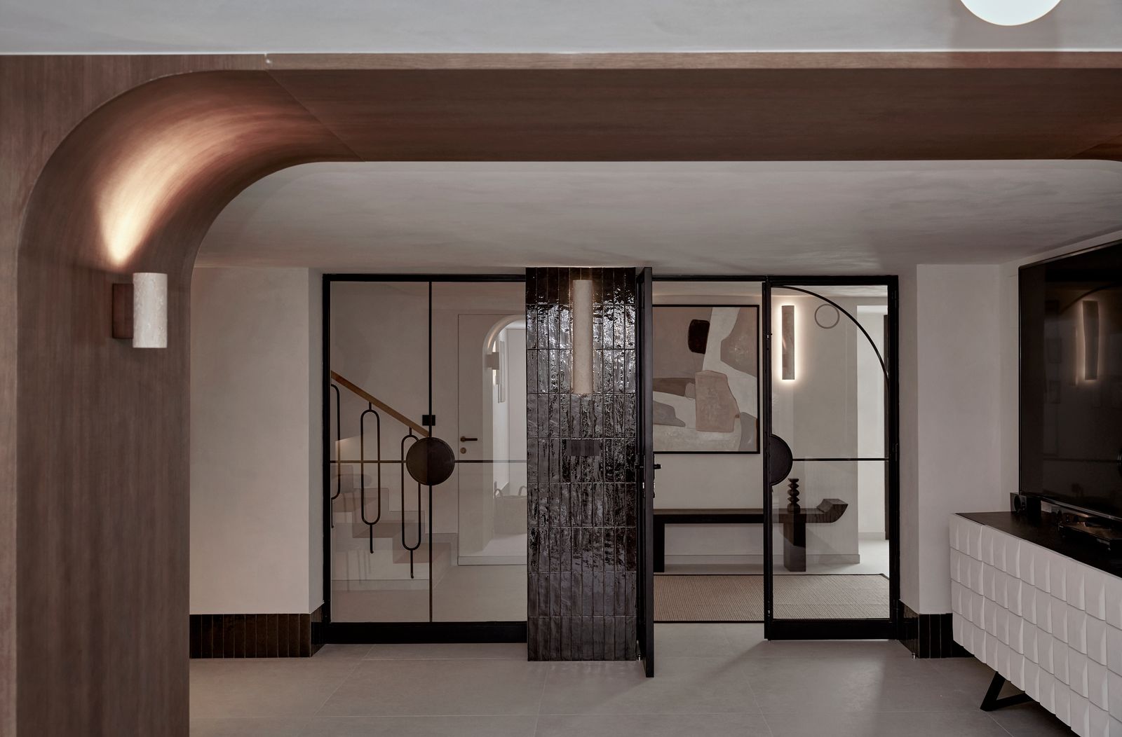 Image may contain Indoors Interior Design Door Sliding Door and Floor