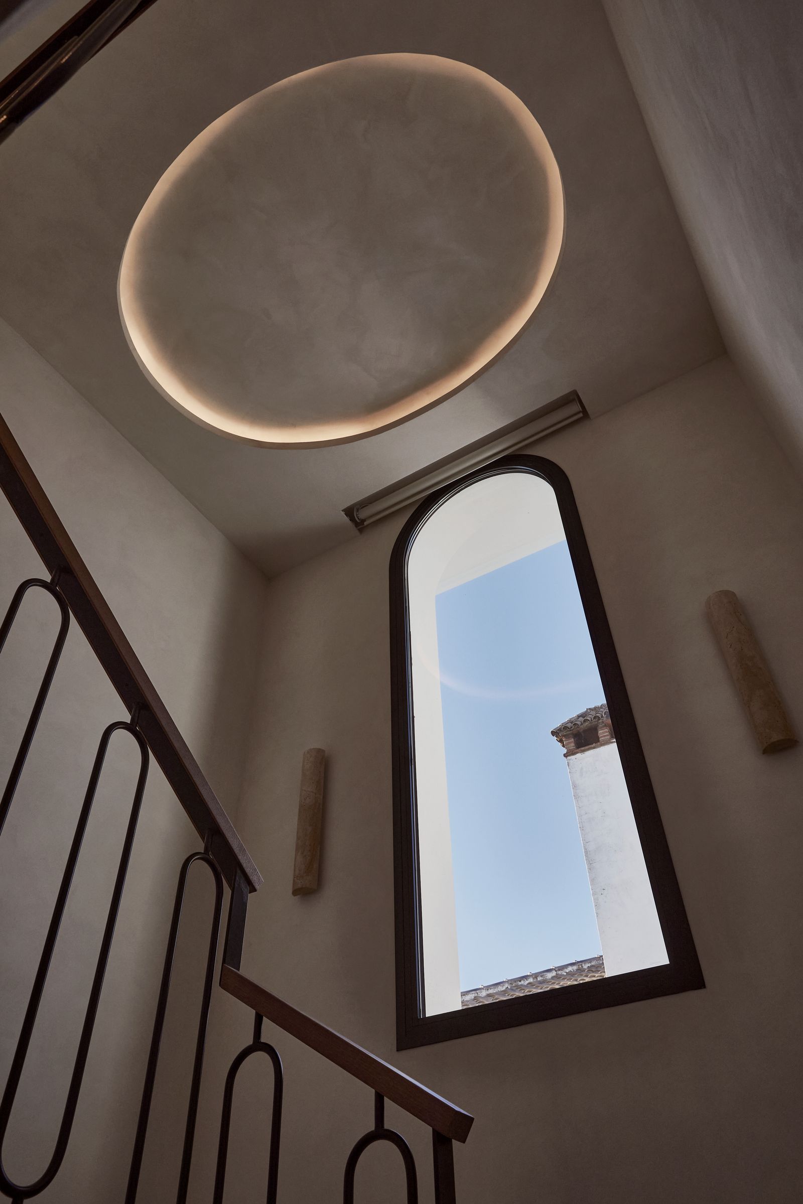 Image may contain Architecture Building House Housing Staircase Window and Indoors