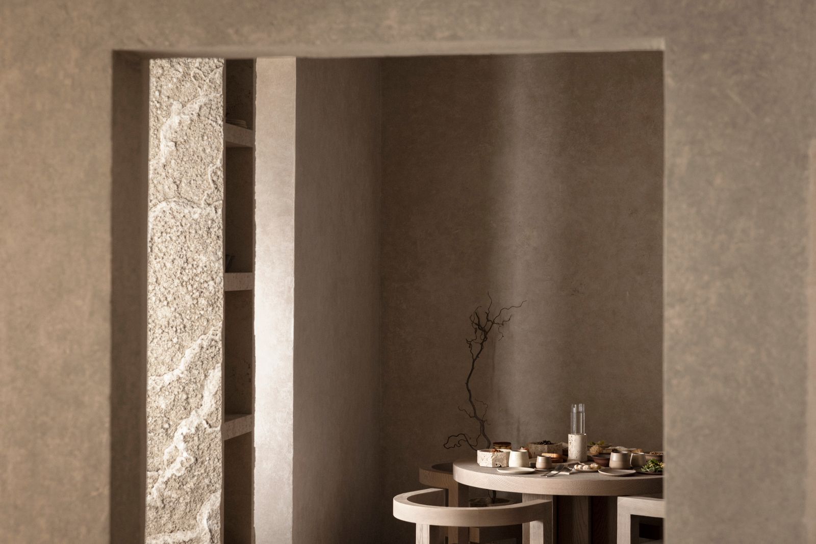 Image may contain Indoors Interior Design Dining Table Furniture Table Architecture Building Dining Room and Room