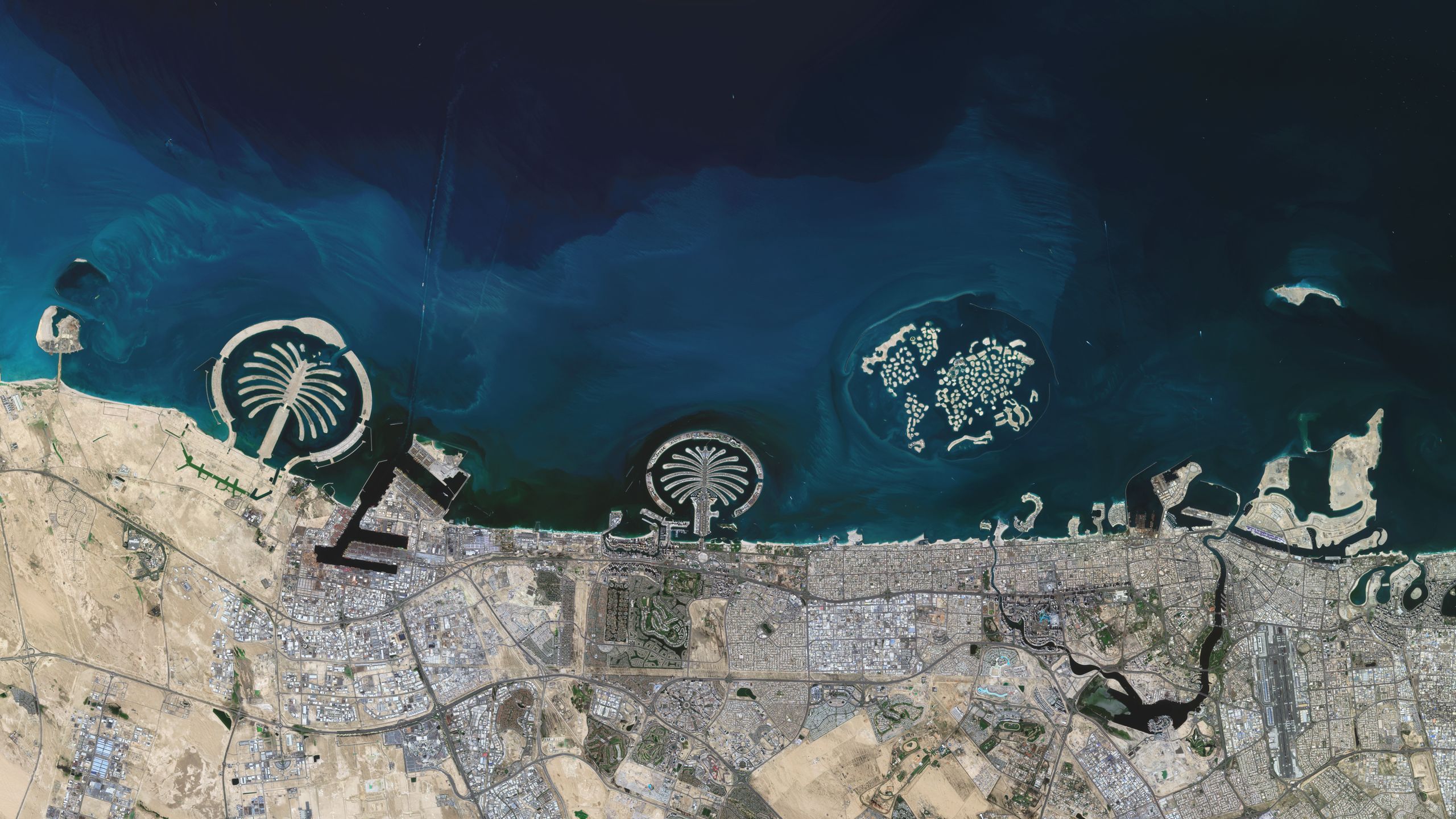 Image may contain Landmark Palm Islands  United Arab Emirates and Water