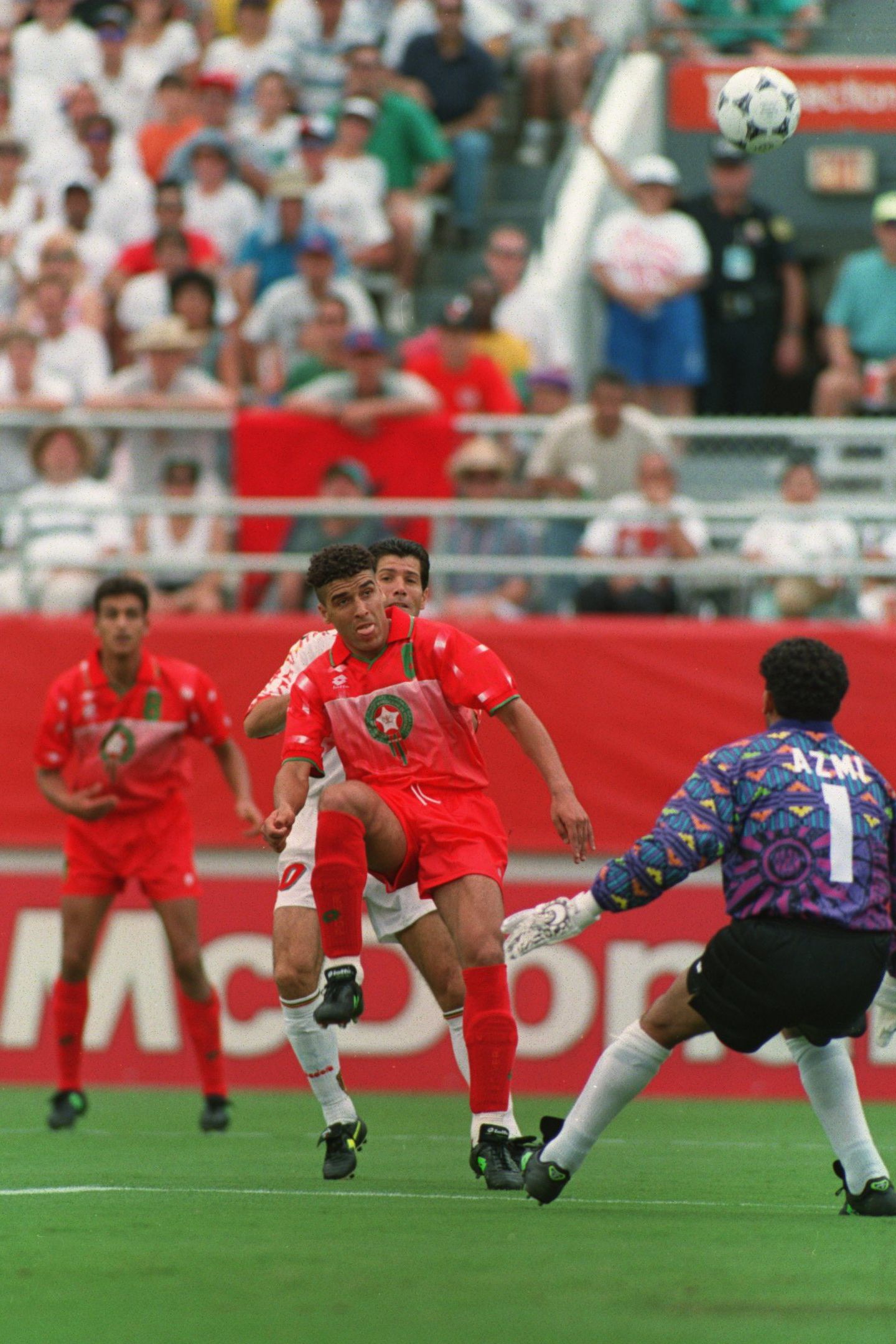 Image may contain Morocco World Cup History Noureddine Naybet Enzo Scifo Teddy Williams Kraig Urbik Stephen Paea and...