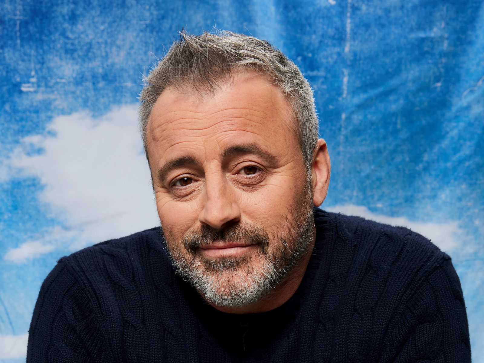 Image may contain Matt LeBlanc Face Head Person Photography Portrait Adult Blonde Hair and Crew Cut