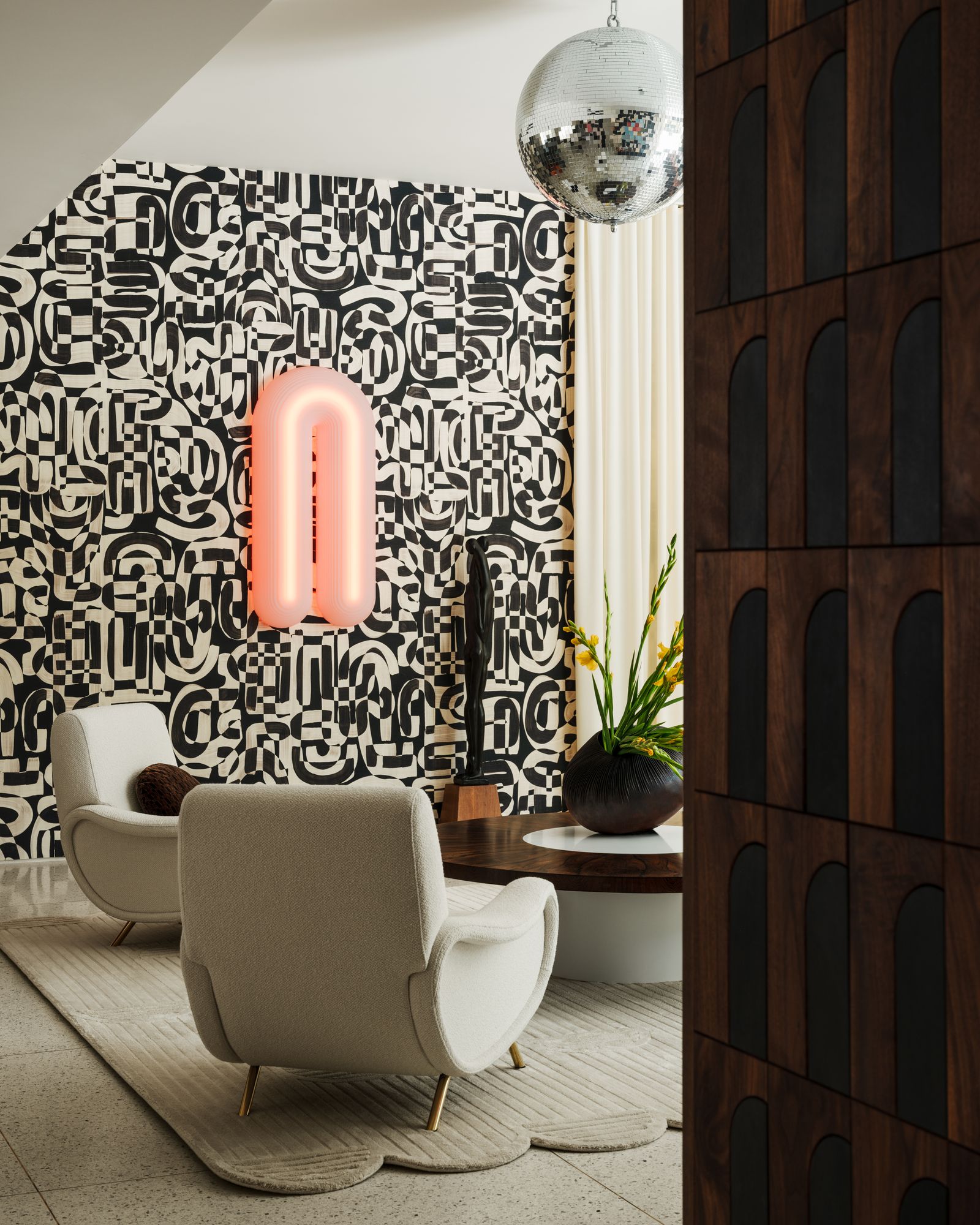 Image may contain Indoors Interior Design Architecture Building Wall Home Decor Plant Chair and Furniture