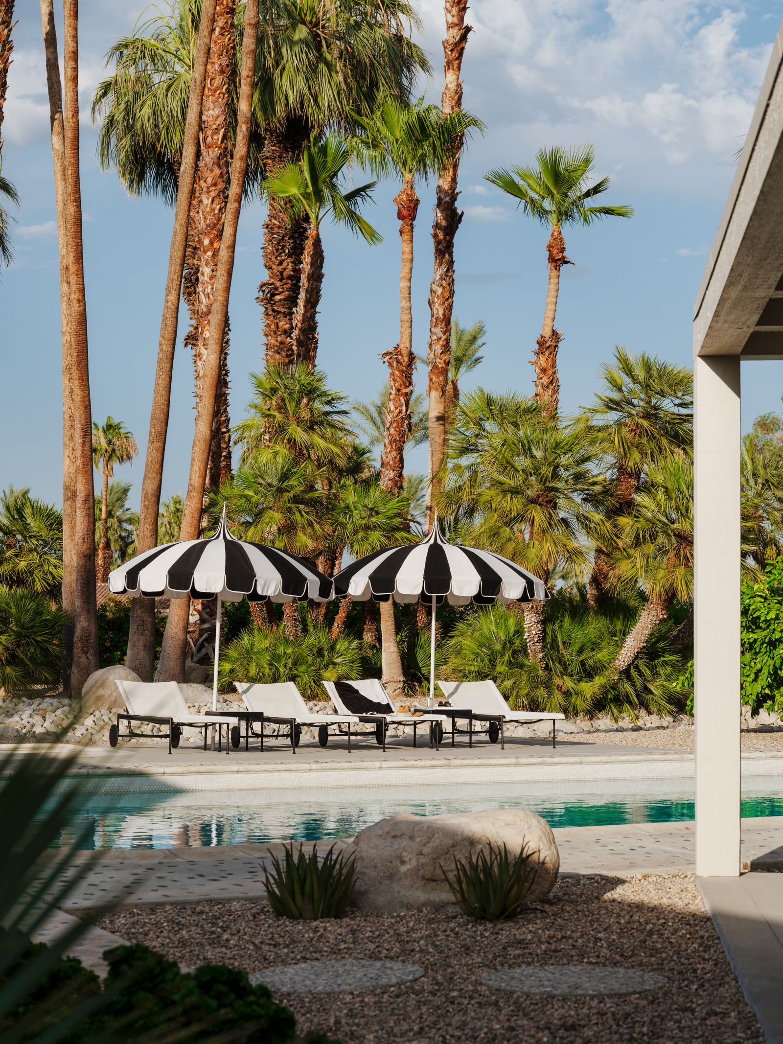 Image may contain Summer Pool Water Architecture Building House Housing Villa Swimming Pool Outdoors and Plant