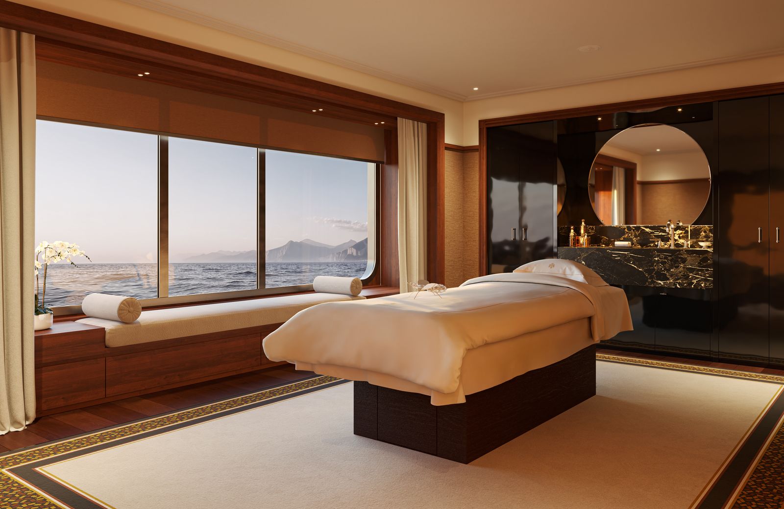 Image may contain Indoors Interior Design Bed Furniture Home Decor and Window