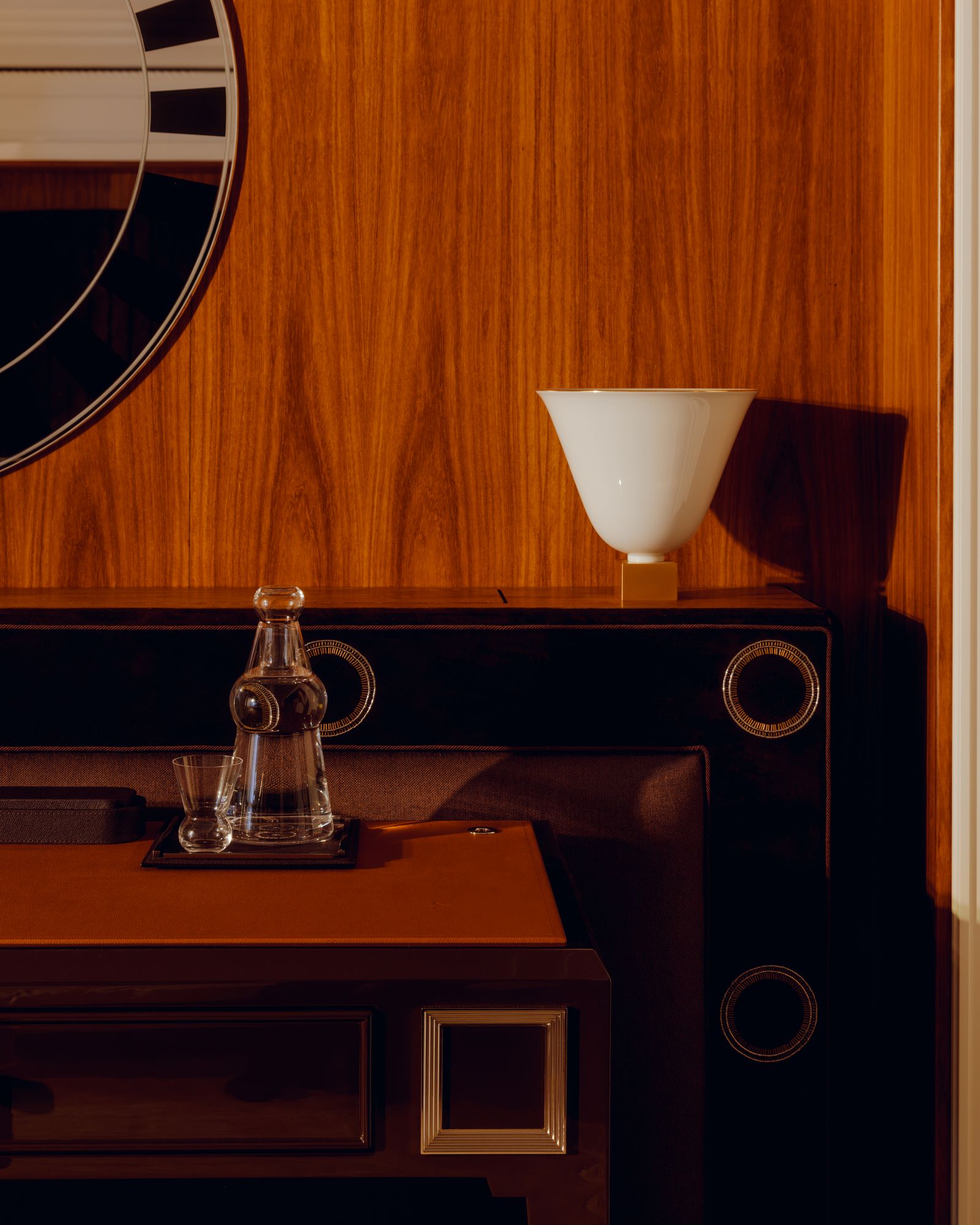 Image may contain Indoors Interior Design Hardwood Wood Stained Wood and Wood Panels