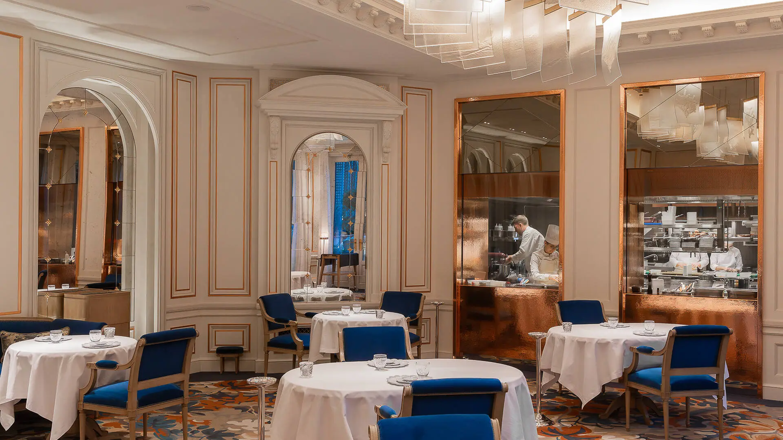 Image may contain Architecture Building Dining Room Dining Table Furniture Indoors Room Table and Restaurant